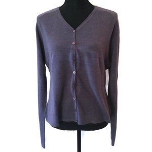 New York & Company Light Purple Cardigan Button